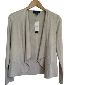 Women’s Cream Color Open Faux Suede Open Jacket Size S